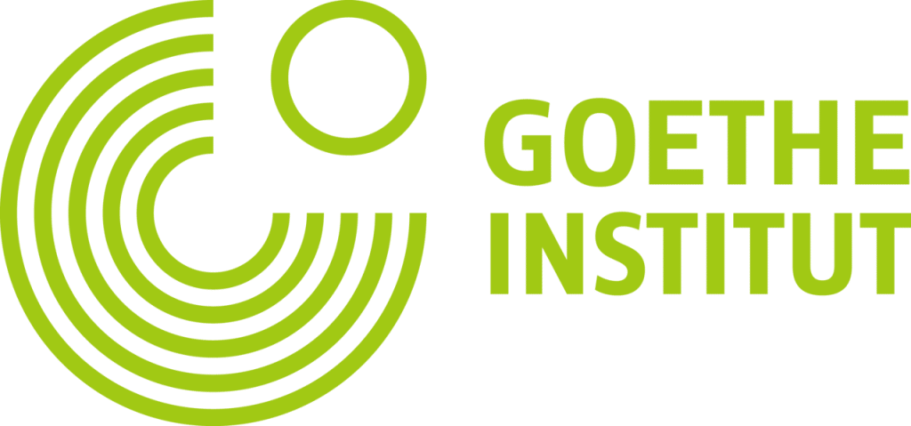 Logo Goethe Institut vert avec un arc de vert et un rond au dessus de l'arc de cercle.